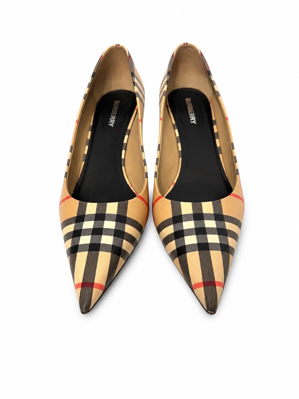 Burberry Beige Check Pointed Toe Heels